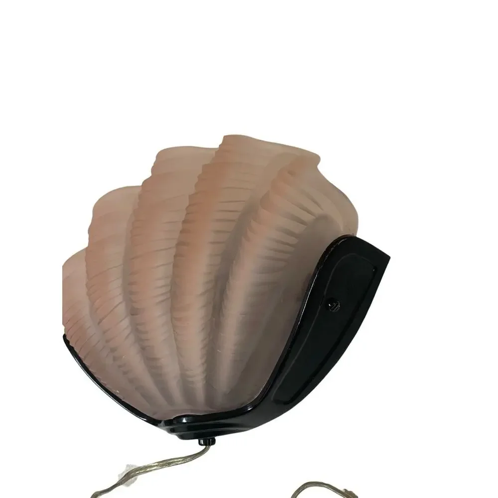 Sarsaparilla Hand Blown Glass Clam Shell Art‎ Deco Style Wall Light Sconce Pink